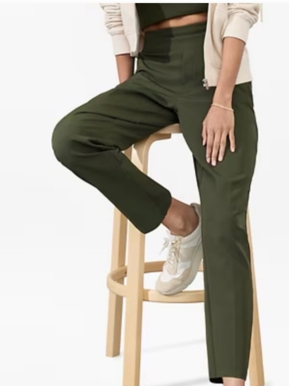 Athleta Endless High Rise tapered pants in dark green - Picture 2 of 9